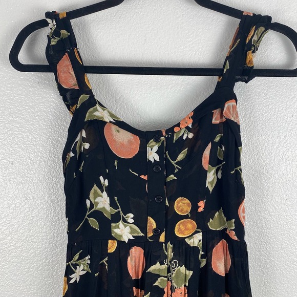 Reformation Beth Black Viscose Fruity Print Mini Dress - Picture 4 of 8